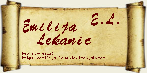 Emilija Lekanić vizit kartica